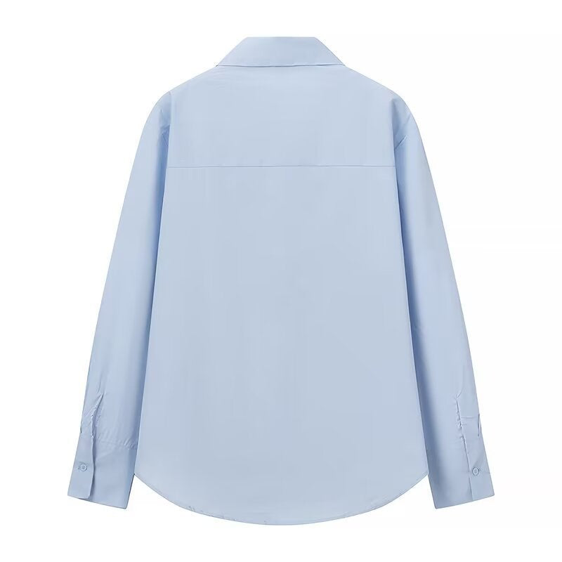 Damen Rüschen-Hemdbluse mit Kentkragen und lockerer Passform Shop Nory