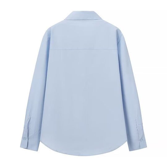 Damen Rüschen-Hemdbluse mit Kentkragen und lockerer Passform Shop Nory