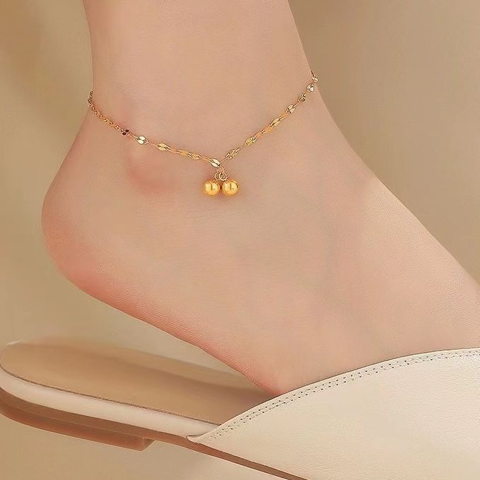 Damen Luxe Minimalistische Perlen Fußkette Shop Nory
