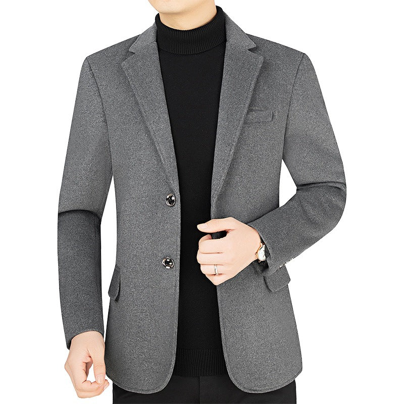 Herren Tailliertes kurzes Wollmix-Sakko mit feiner Filzstruktur und Revers Shop Nory
