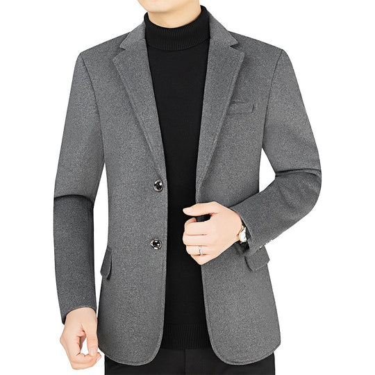 Herren Tailliertes kurzes Wollmix-Sakko mit feiner Filzstruktur und Revers Shop Nory