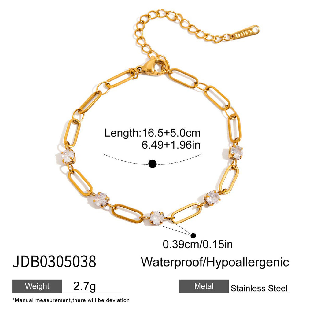Damen Armband mit elegantem Edelstahl-Design und funkelnden Kristallen Shop Nory