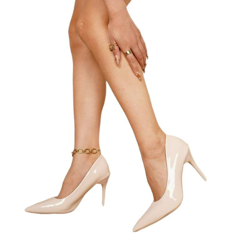 Damen elegante Stiletto-Pumps mit hochglänzendem Finish