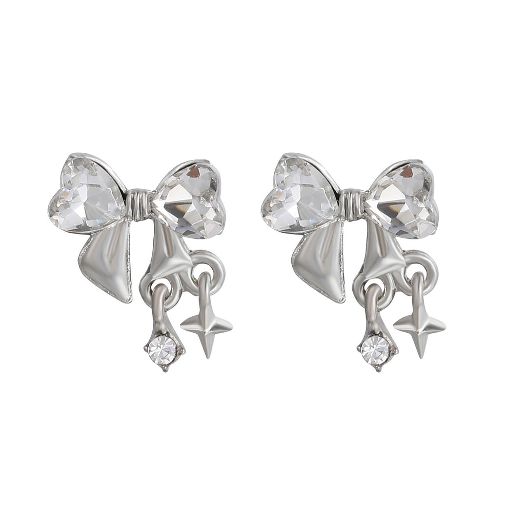 Damen Ohrringe mit elegantem Schleifen-Design und funkelnden Kristallen Shop Nory
