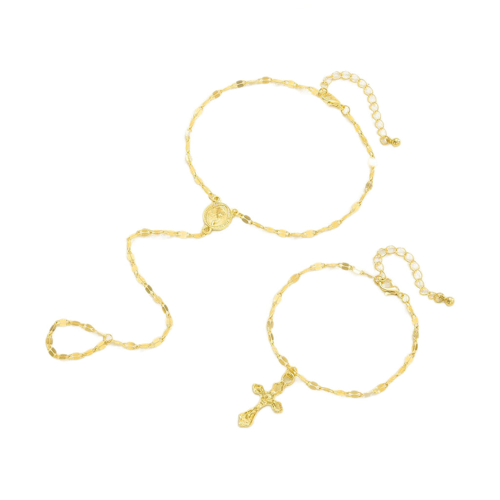 Damen Handkette aus elegantem Metall mit funkelnden Zirkonia Shop Nory
