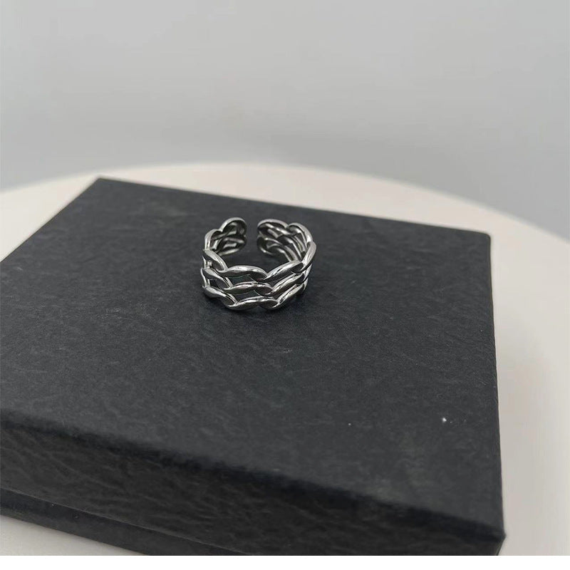 Damen modischer Ring mit stilvollem Ketten-Design Shop Nory