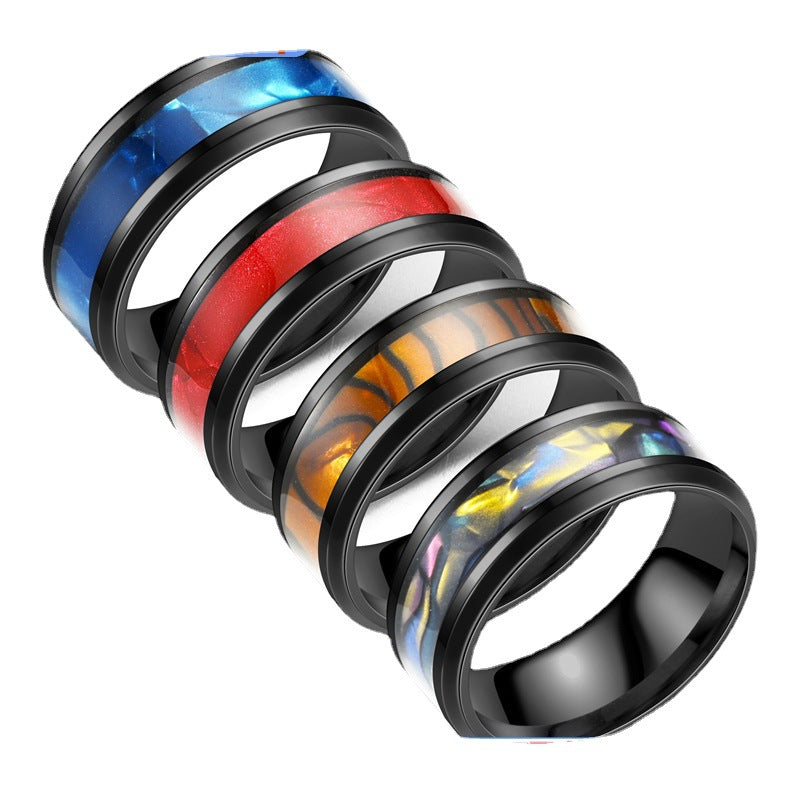 Herren Ring mit einzigartigem Design und dekorativer, blauer Einlage Shop Nory