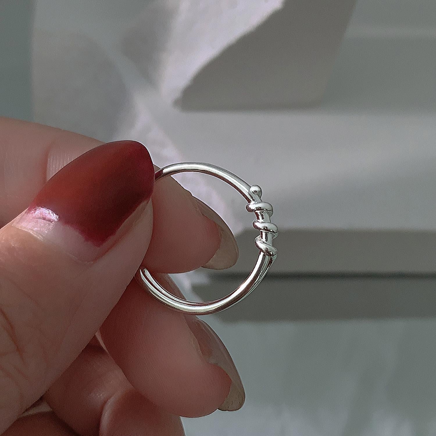 Damen Offener Ring mit kunstvollem Zopfmuster Shop Nory