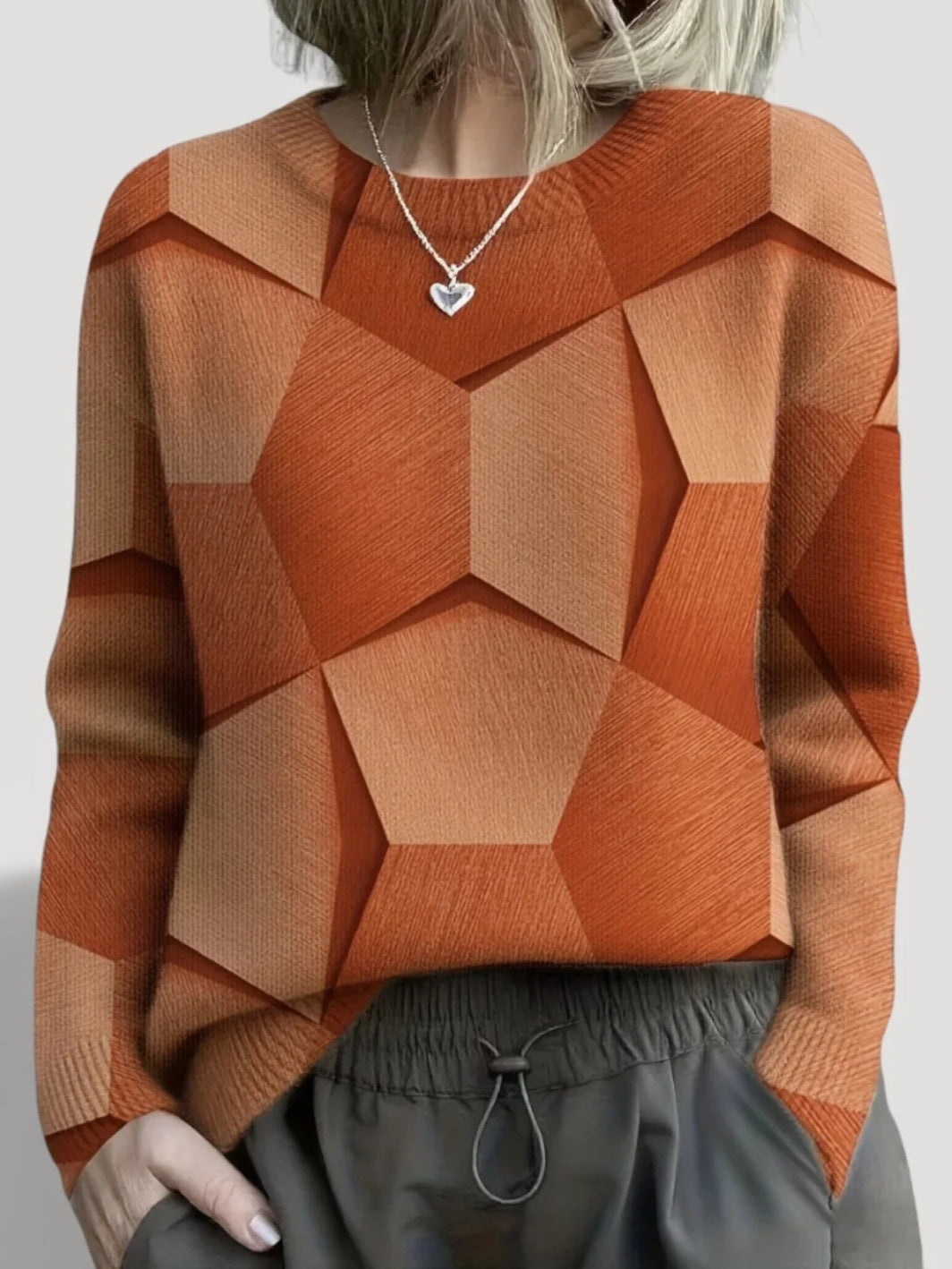 Damen Gemusterter Pullover