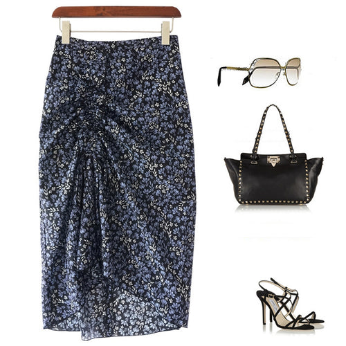 Damen Eleganter Midirock mit drapiertem Design Shop Nory