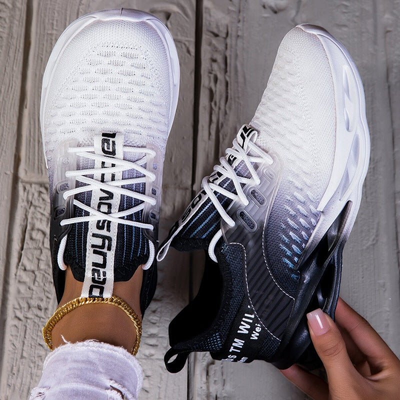 Damen Luftkissen-Sneaker mit transparenter Luftsohle und gestricktem Oberschuh Shop Nory
