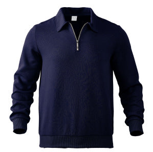 Herren Feinstruktur-Halbzip-Pullover im Poloshirt-Stil Shop Nory