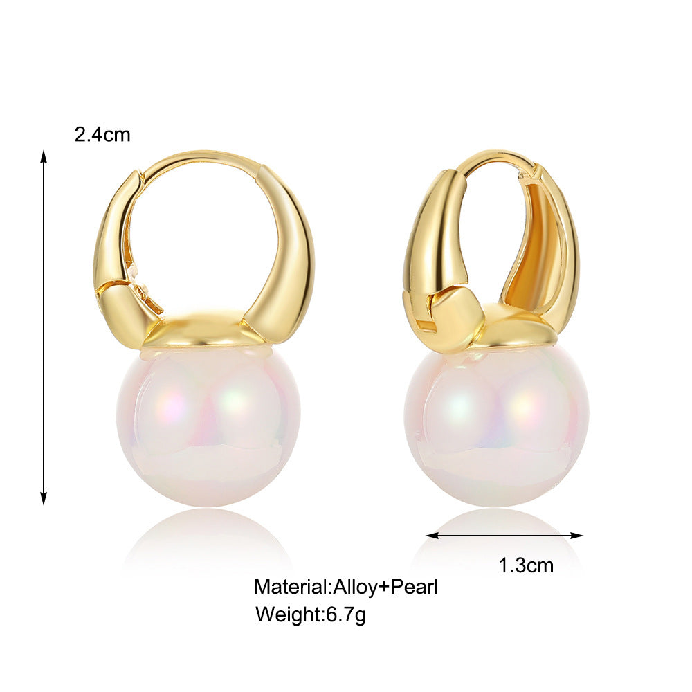 Damen Ohrstecker mit eleganter Perle und strahlenden Kristallen Shop Nory