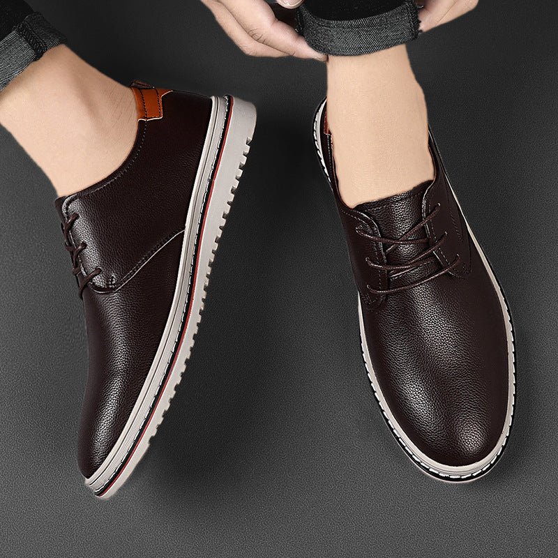 Herren Elegante Freizeit-Schnürschuhe aus hochwertigem Leder