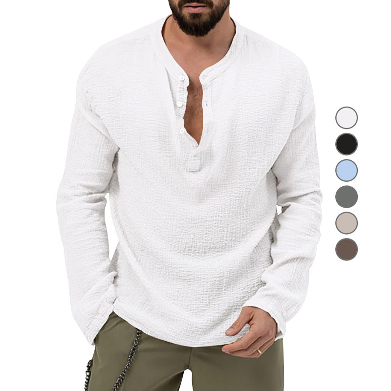 Herren Langarmshirt mit Knopfleiste Shopnory