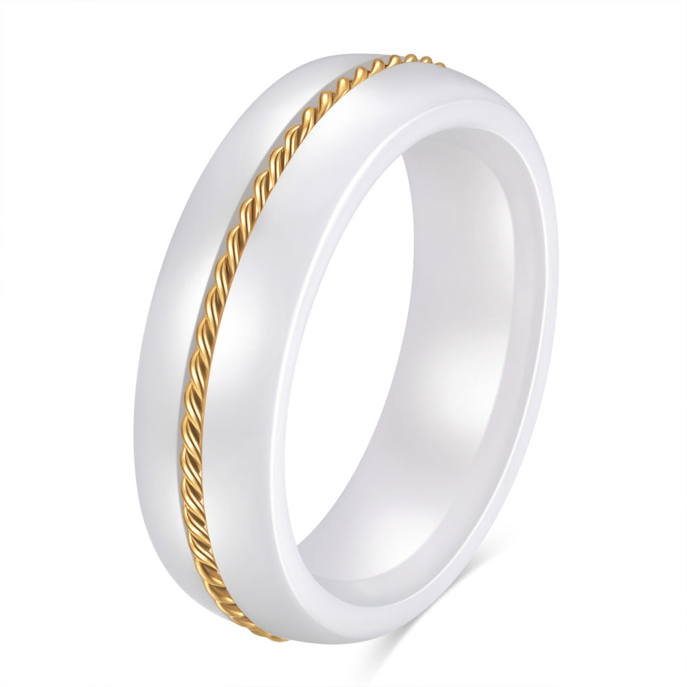 Herren Ring mit gewundenem goldenen Element Shop Nory