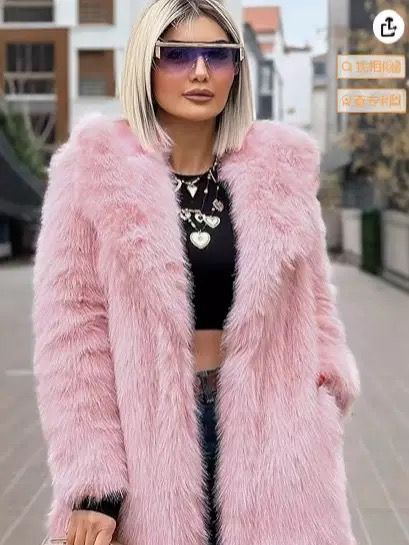 Damen Midilanger Kunstpelzmantel mit langfaseriger Shaggy‑Optik und kaschierender A‑Linie Shop Nory