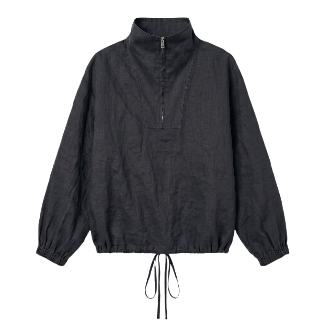 Damen Modische Langärmlige Bluse mit Stehkragen Shop Nory