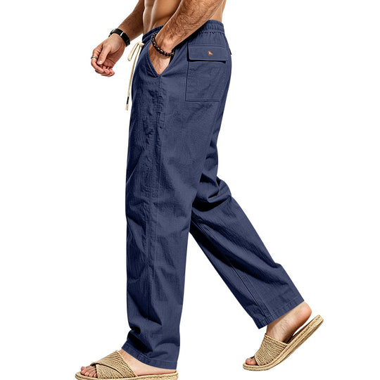 Herren Leichte Relax-Hose mit elastischem Bund, Kordelzug und aufgesetzter Cargotasche Shop Nory