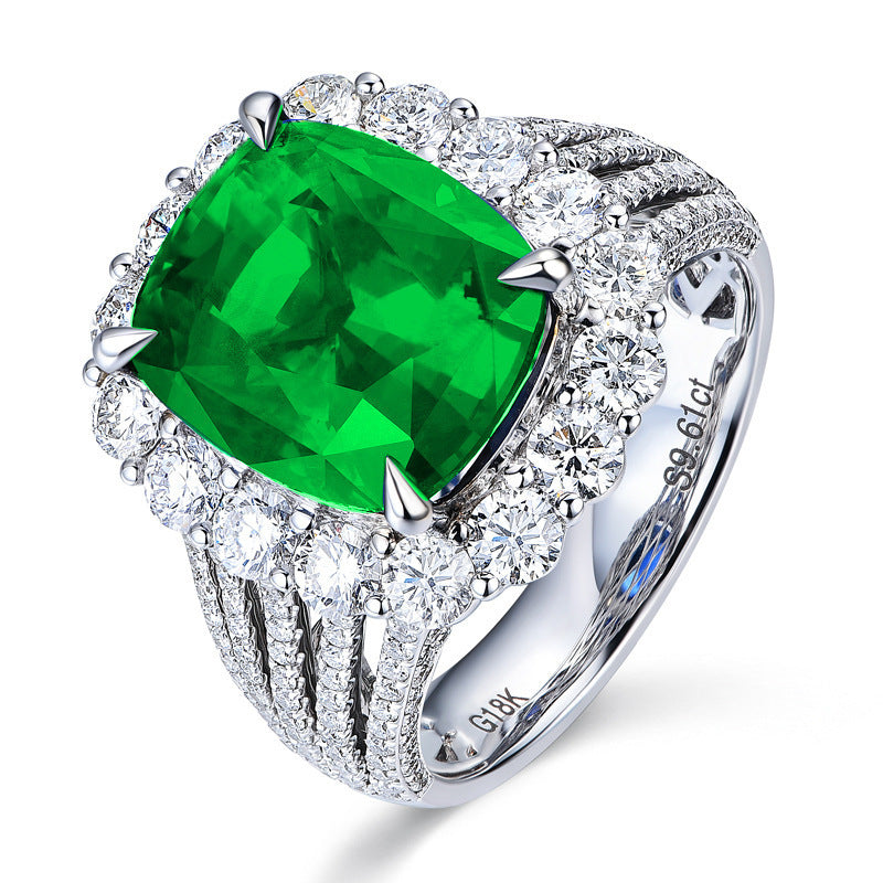 Damenring mit exquisitem, tiefblauem Edelstein und funkelndem Zirkonia-Besatz Shop Nory