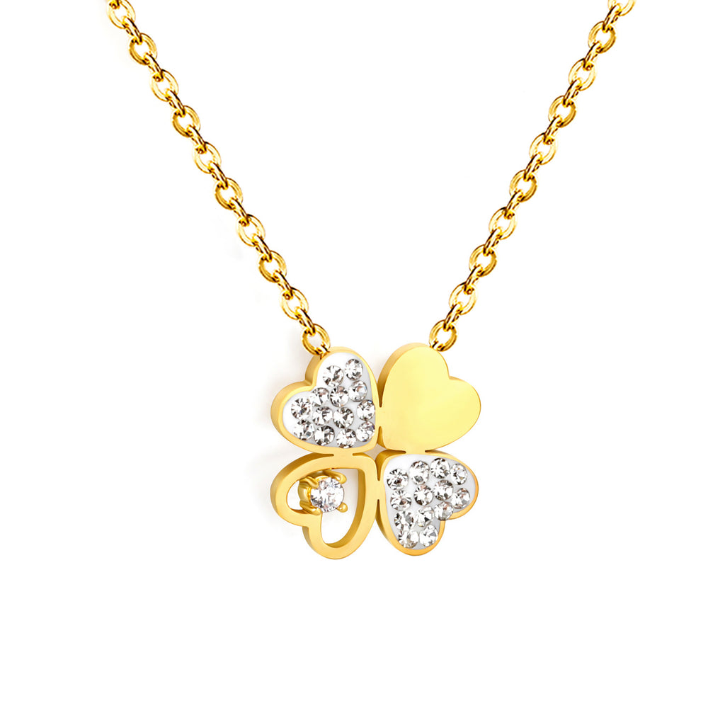 Damen Halskette mit Herzanhänger und funkelnden Zirkonia Shop Nory