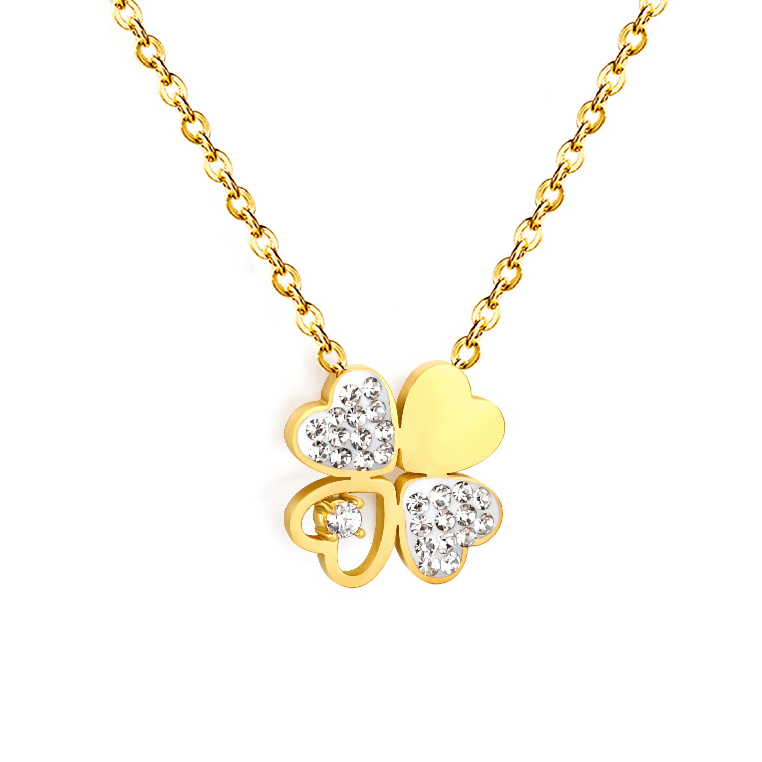 Damen Halskette mit Herzanhänger und funkelnden Zirkonia Shop Nory