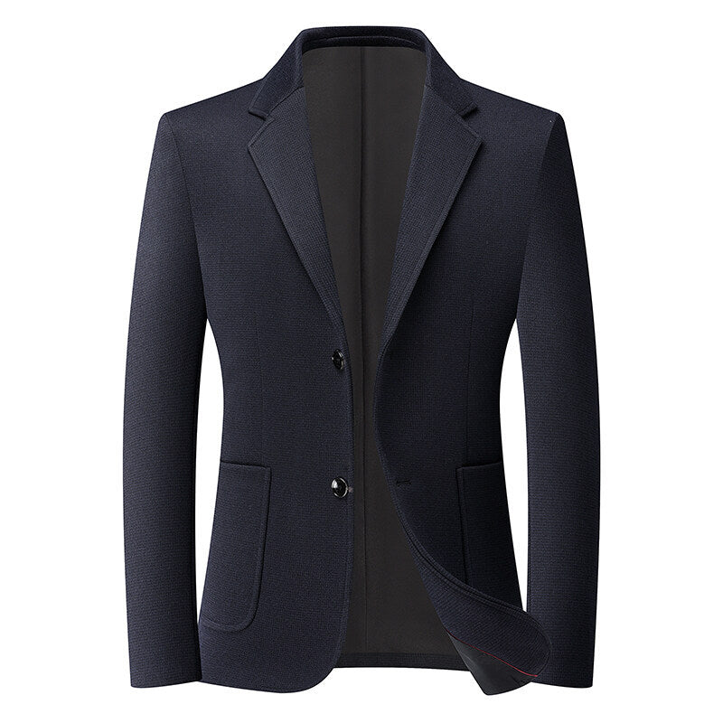 Herren Tailliertes Strickblazer aus Wollmix mit feiner Noppenstruktur und aufgesetzten Taschen Shop Nory