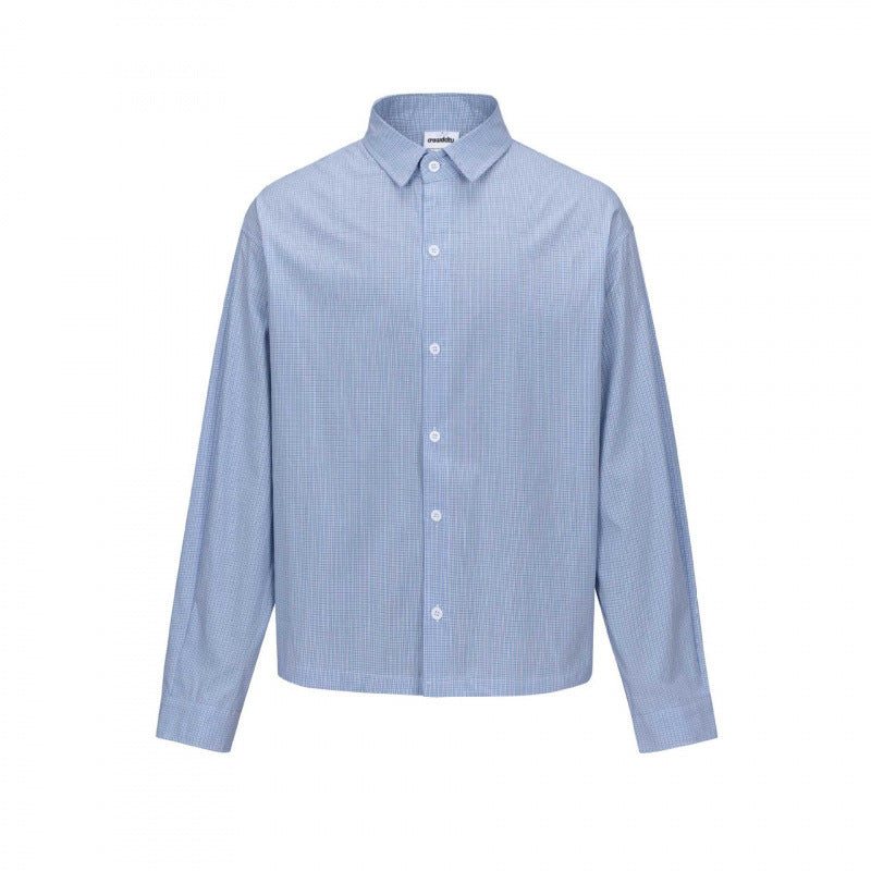 Unisex Kastenförmiges Overshirt im Boxy‑Cut mit feinem Vichy‑Karo und Hemdkragen Shop Nory