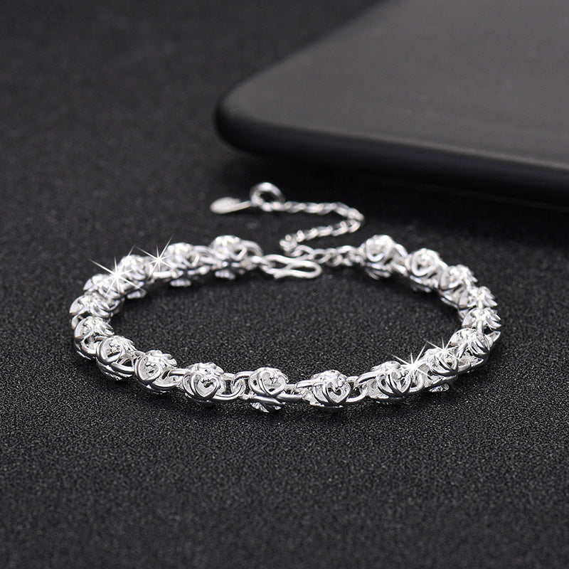 Damen Elegantes Armband mit kunstvollem Rosendesign Shop Nory
