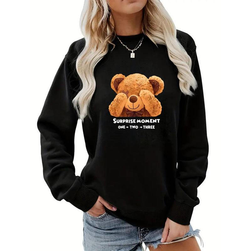 Damen Freizeitpullover mit süßem Bärenmotiv