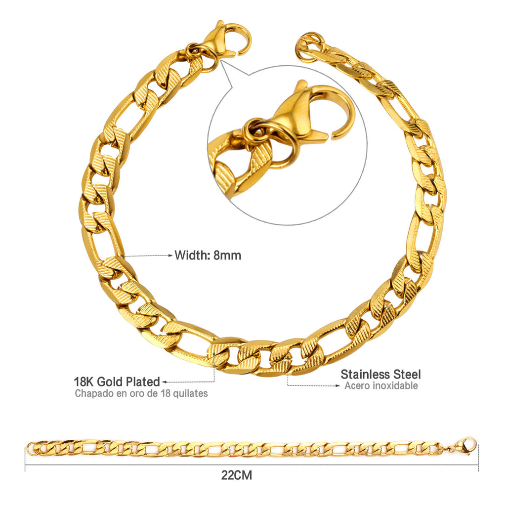 Damen Edelstahl Armband mit 18k goldplattierten Akzenten und verstellbarem Verschluss Shop Nory