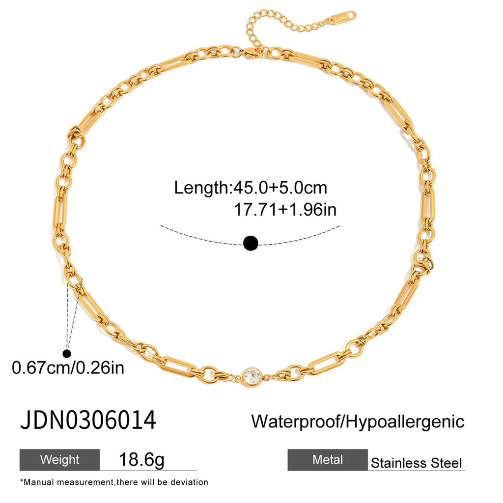 Damen Edelstahlkette mit funkelndem Zirkonia und verstellbarem Design Shop Nory
