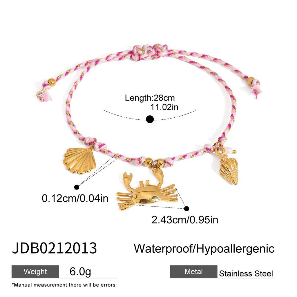 Damen Armband mit maritime Motiven aus hypoallergenem Edelstahl und geflochtenem Design Shop Nory