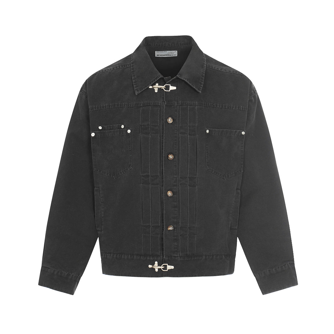 Herren Canvas-Utility-Blousonjacke mit Tunnelzug und Ziersteppungen Shop Nory