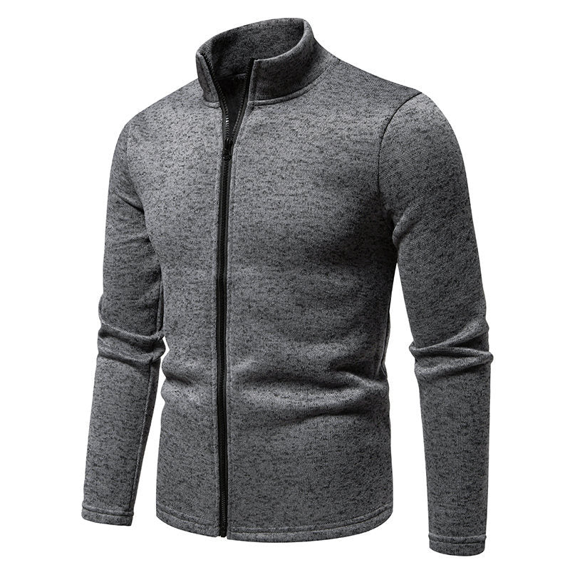 Herren Fleecejacke mit hoher Stehkragen und durchgehendem Reißverschluss