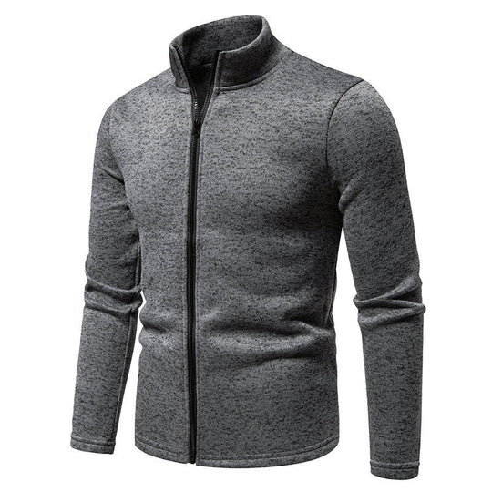 Herren Fleecejacke mit hoher Stehkragen und durchgehendem Reißverschluss