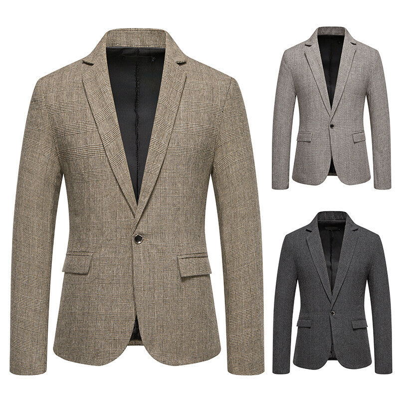 Herren Tailliertes Glencheck-Sakko mit Ein-Knopf-Verschluss und Pattentaschen Shop Nory