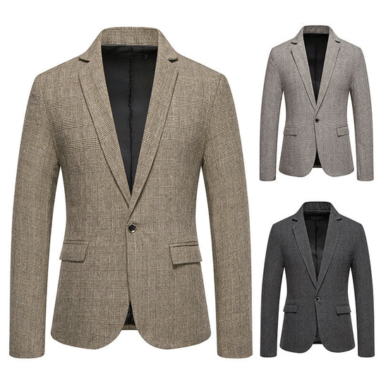 Herren Tailliertes Glencheck-Sakko mit Ein-Knopf-Verschluss und Pattentaschen Shop Nory
