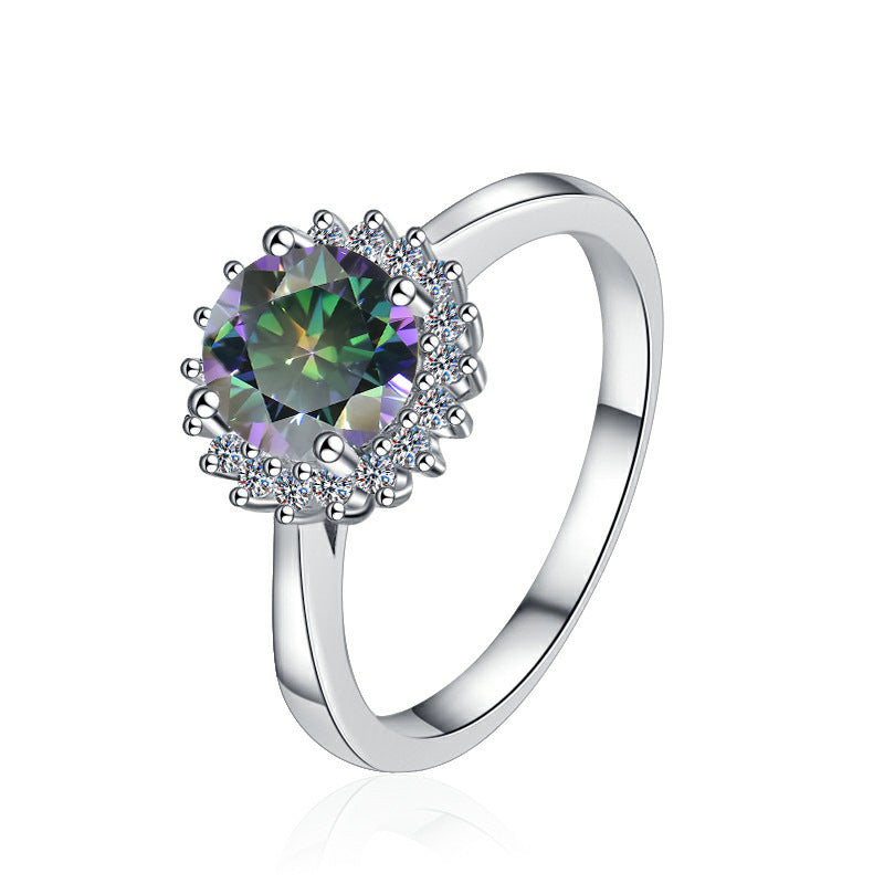 Damenring mit elegantem facettiertem Hauptstein und funkelndem Zirkonia-Besatz Shop Nory