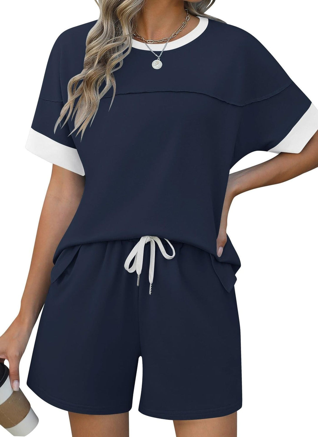 Damen lässiges Sport-Outfit mit elastischem Bund und praktischen Taschen Shopnory