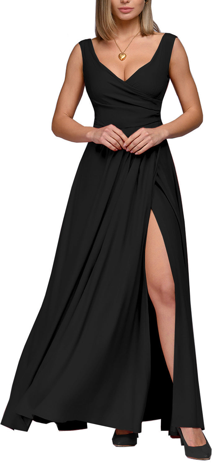Damen Maxikleid mit elegantem Wickeldesign und seitlichem Schlitz