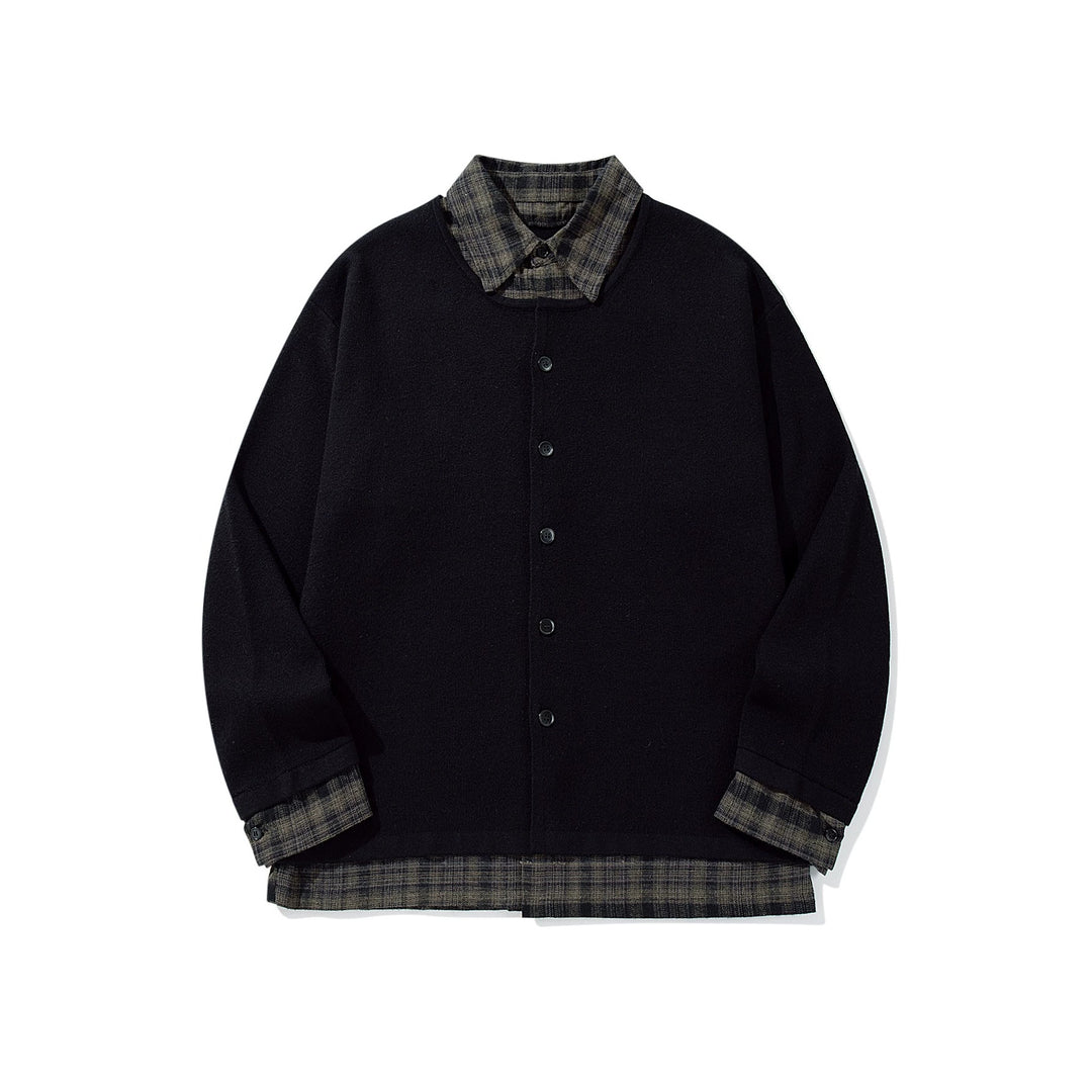 Herren Karierter Flanellhemd-Layer mit offenem Strickcardigan Shop Nory