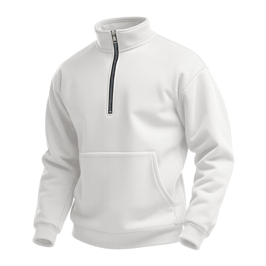 Herren nan Zip-Hoodie mit halbem Reißverschluss Stehkragen und Kängurutasche Shop Nory