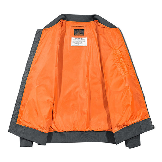 Herren Bomberjacke im Fliegerstil mit kontrastierendem Innenfutter und Ärmeltasche Shop Nory