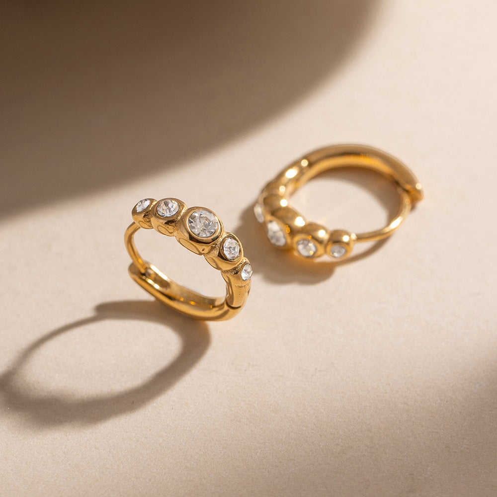 Damen Hoops Ohrhänger mit funkelnden Zirkonia und hochwertiger Edelstahlverarbeitung Shop Nory