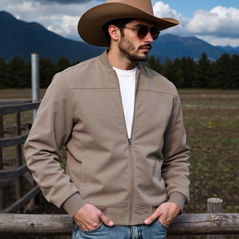Herren Leichte Bomberjacke mit Reißverschluss, Rippbündchen & minimalistischer Nahtstruktur Shop Nory