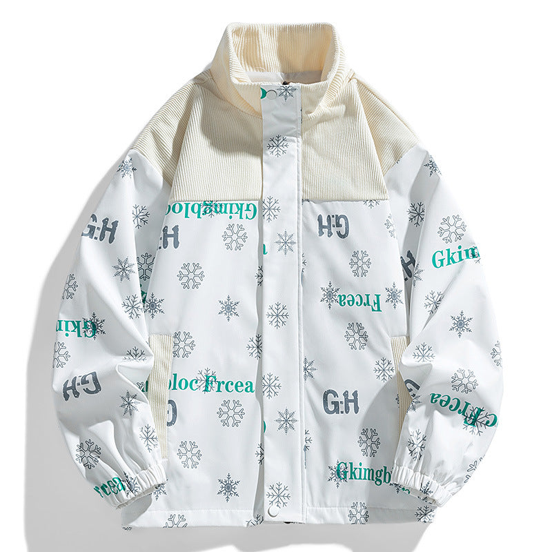 Damen Oversize-Übergangsjacke mit Cordbesatz und Stehkragen Shop Nory