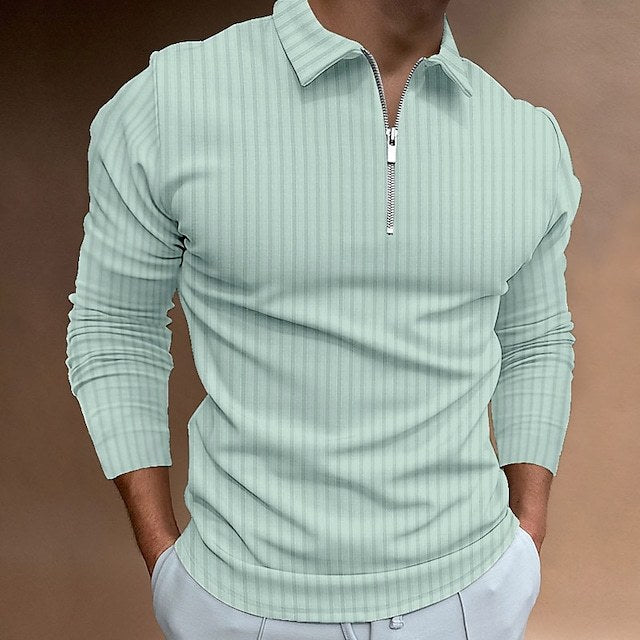 Herren modischer Poloshirt mit Reißverschluss