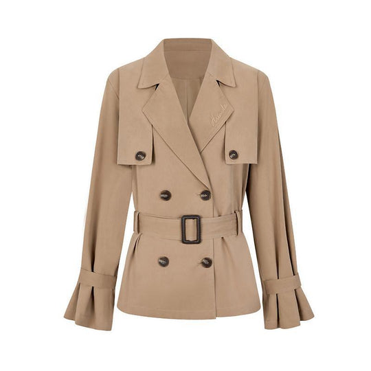 Damen Kurztrenchjacke mit taillierendem Gürtel und doppellagiger Schulterpasse Shop Nory