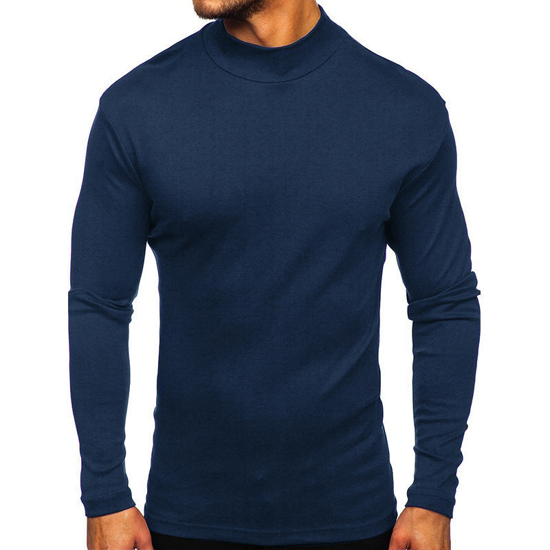 Herren Langarmshirt mit Stehkragen aus hochwertigem Material